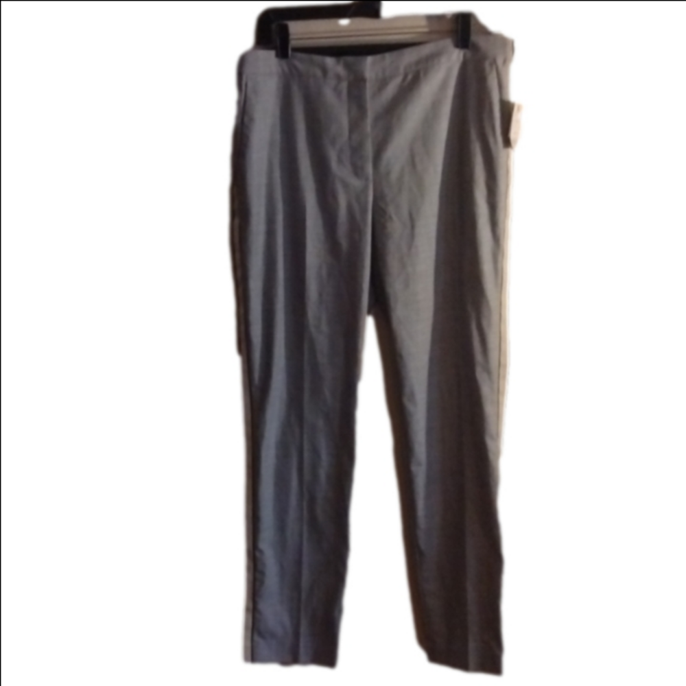Zara NWT grey jogger waist dress pants. Size large. Cool yellow stripe also!